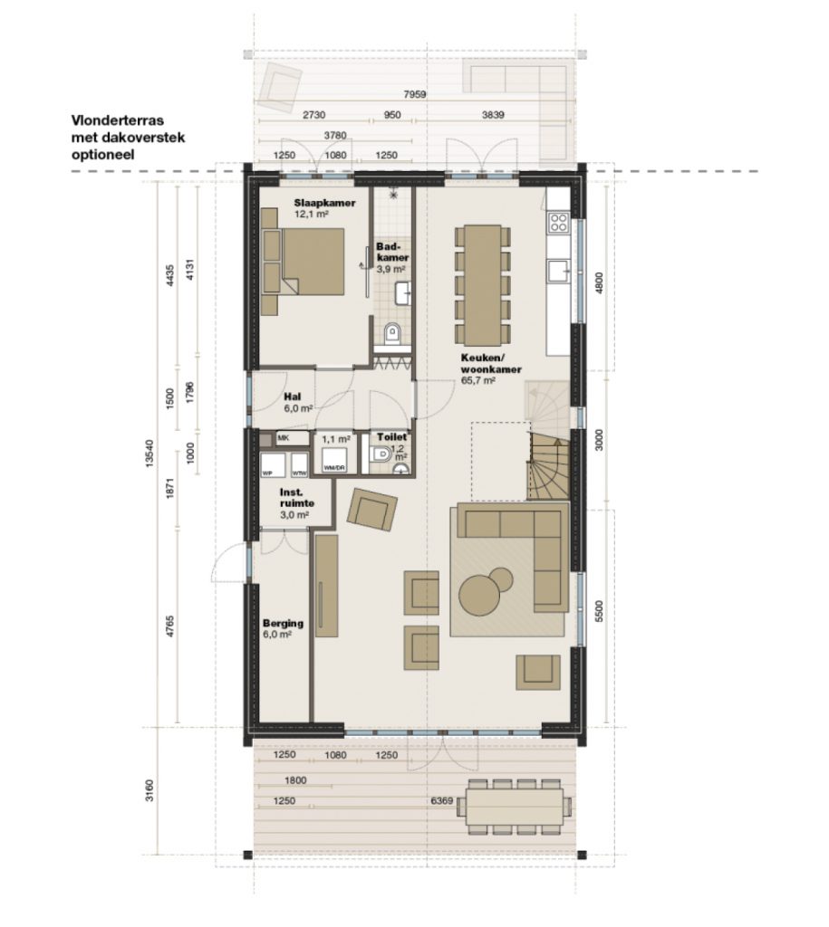 Plattegrond Roerdomp begane grond